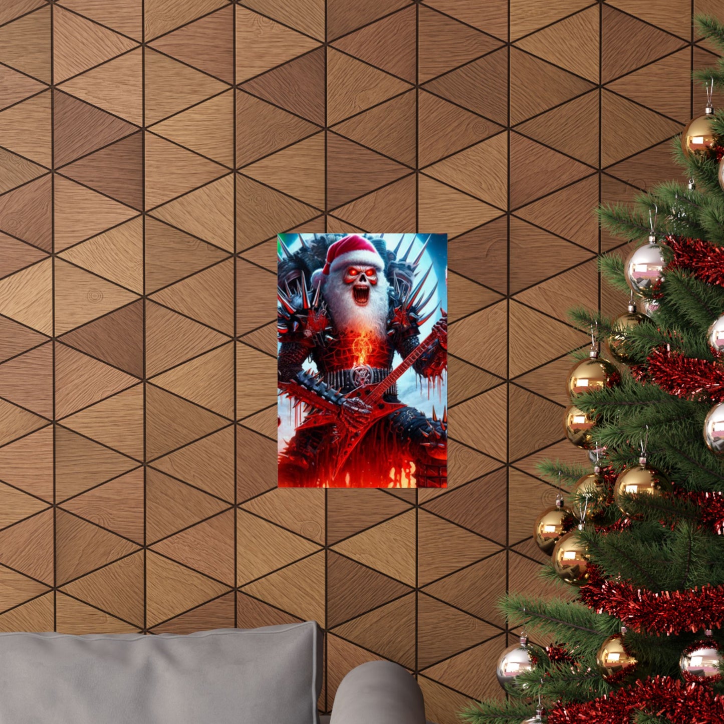 Heavy Metal Santa Holiday Concert Music Room Poster