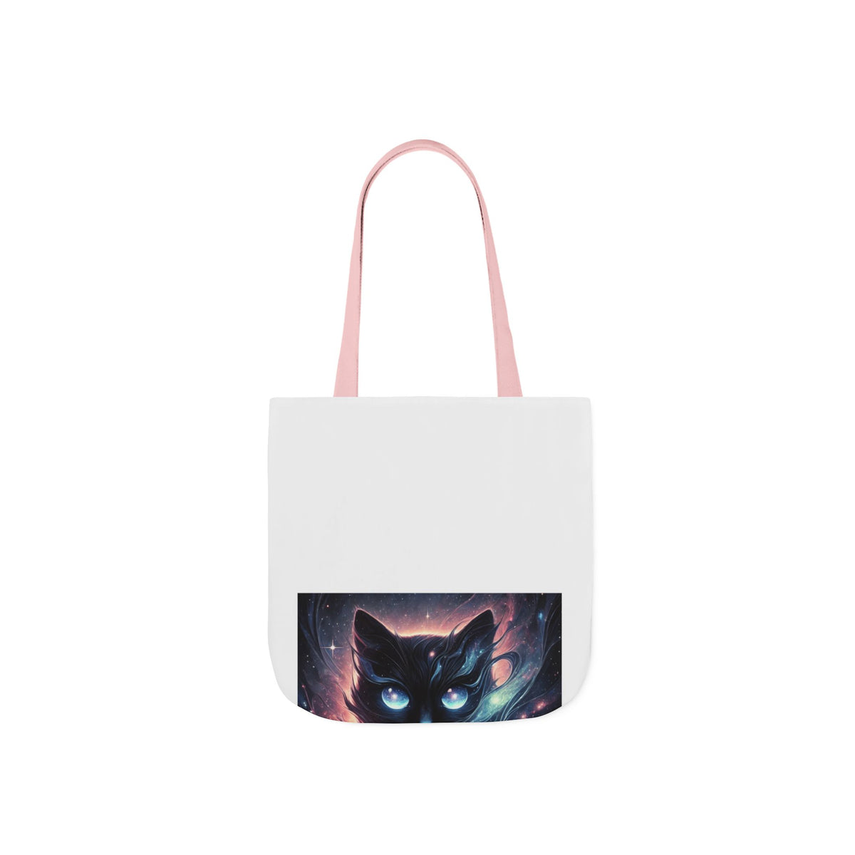 Cosmic Black Cat Galaxy Celestial Canvas Tote Bag