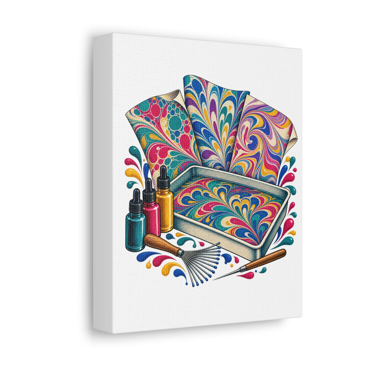Colorful Paper Marbling Workshop Canvas