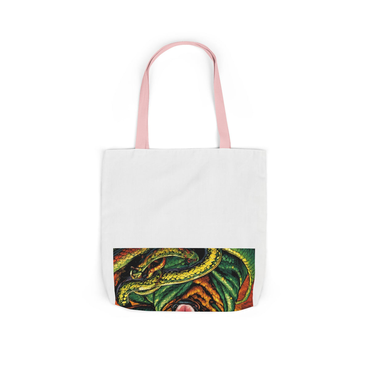 Surreal Serpent Hound Dark Fantasy Canvas Tote Bag