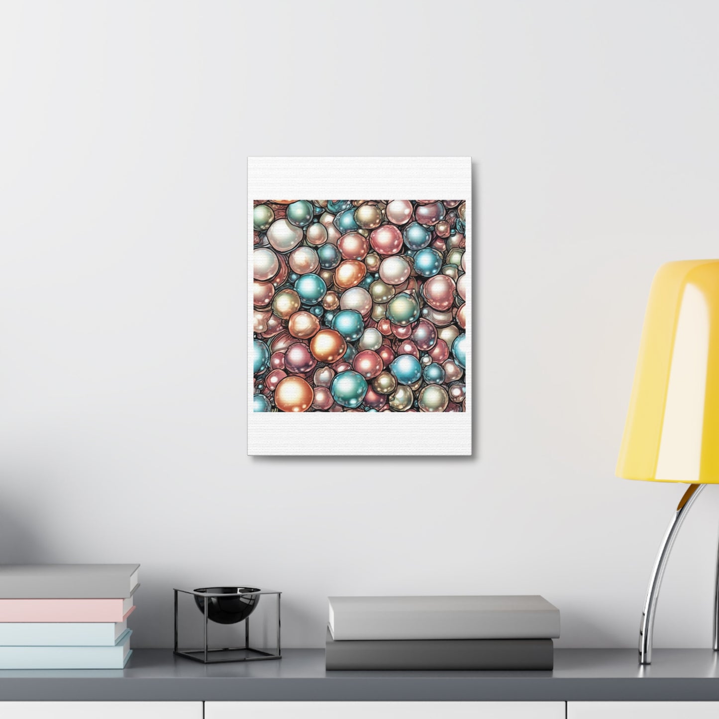 Rainbow Pearl Marble Abstract Gift Art Canvas