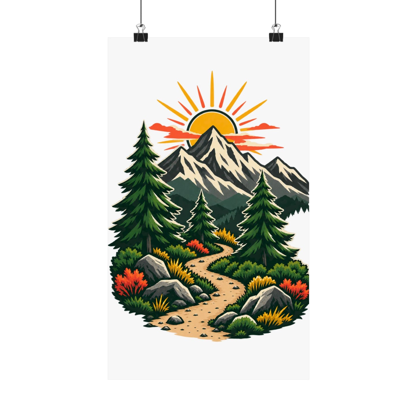 Sunrise Mountain Trail Outdoor Adventure Poster