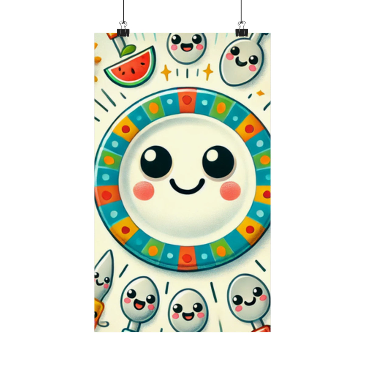 Happy Little Kitchen Club Kawaii Food Poster Kitchen Wall Art Decor