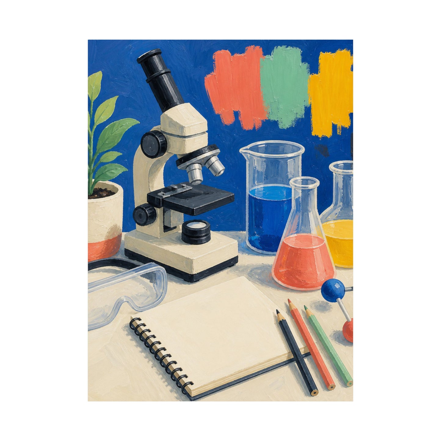 Colorful Science Lab Learning Art Poster