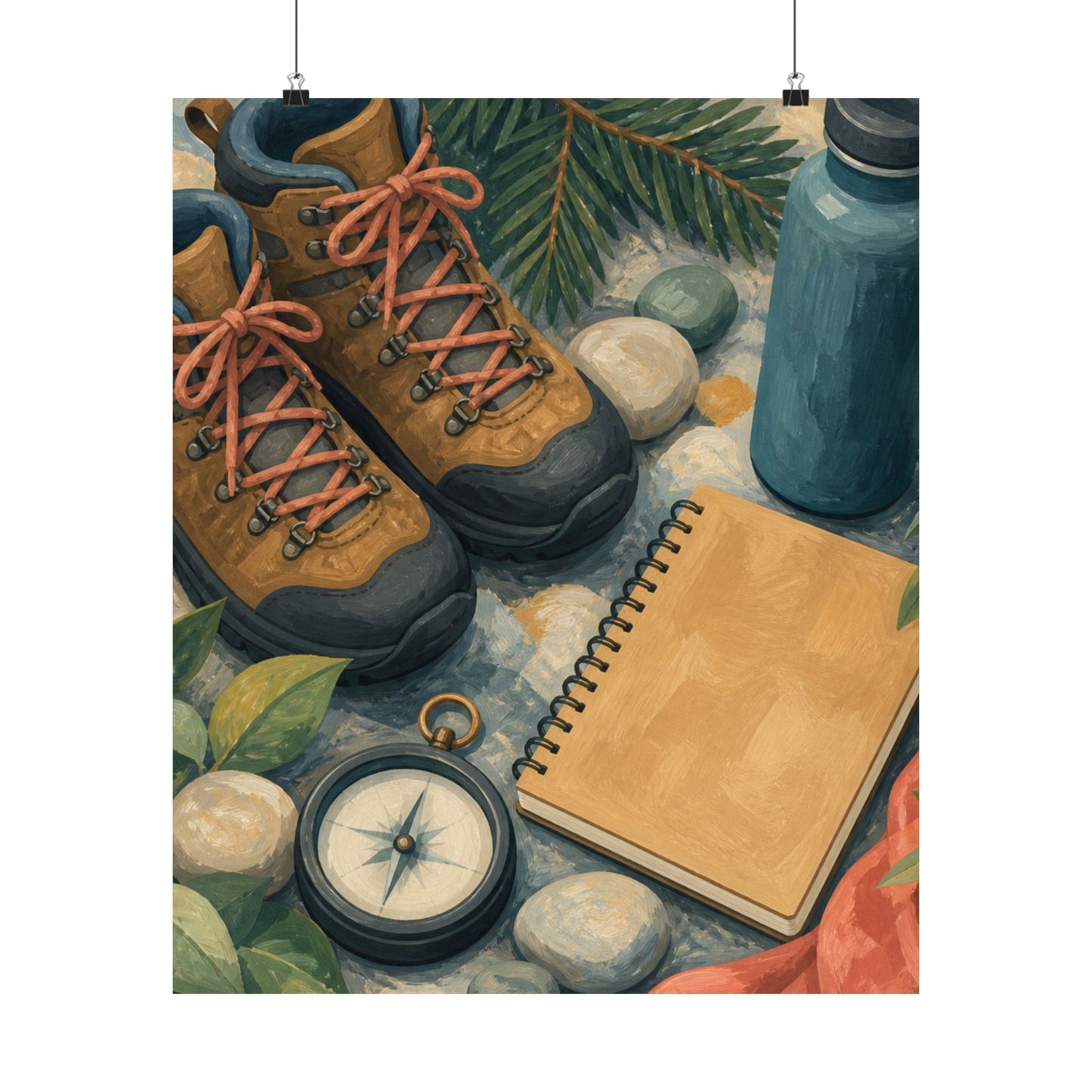 Quiet Hiking Trail Gear Art Poster