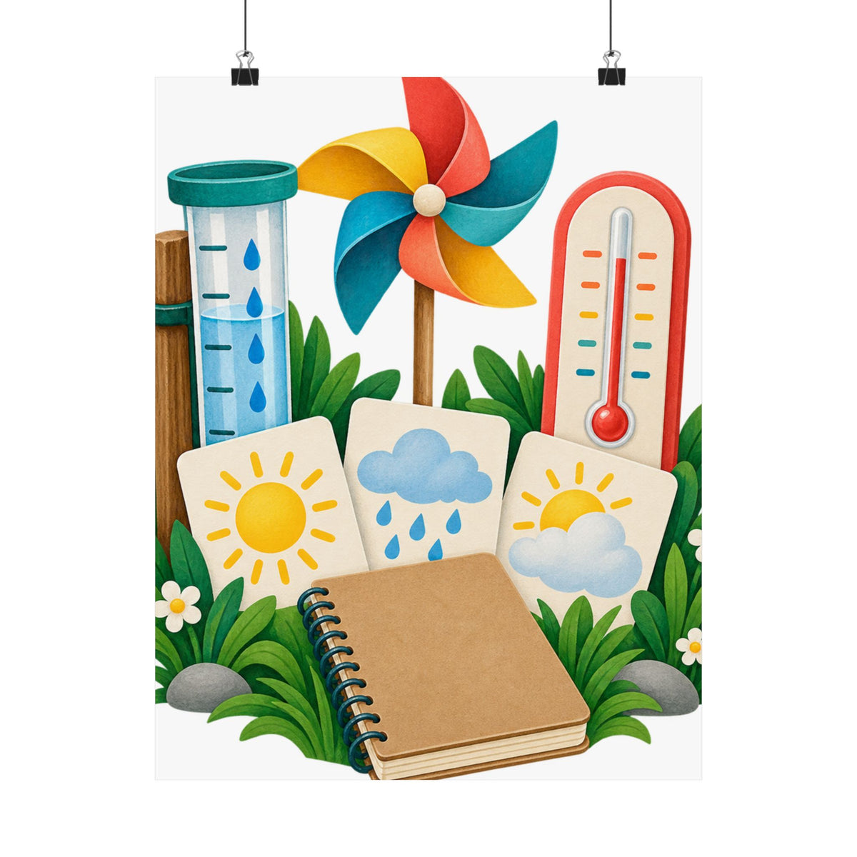 Colorful Backyard Weather Watching Kit Poster