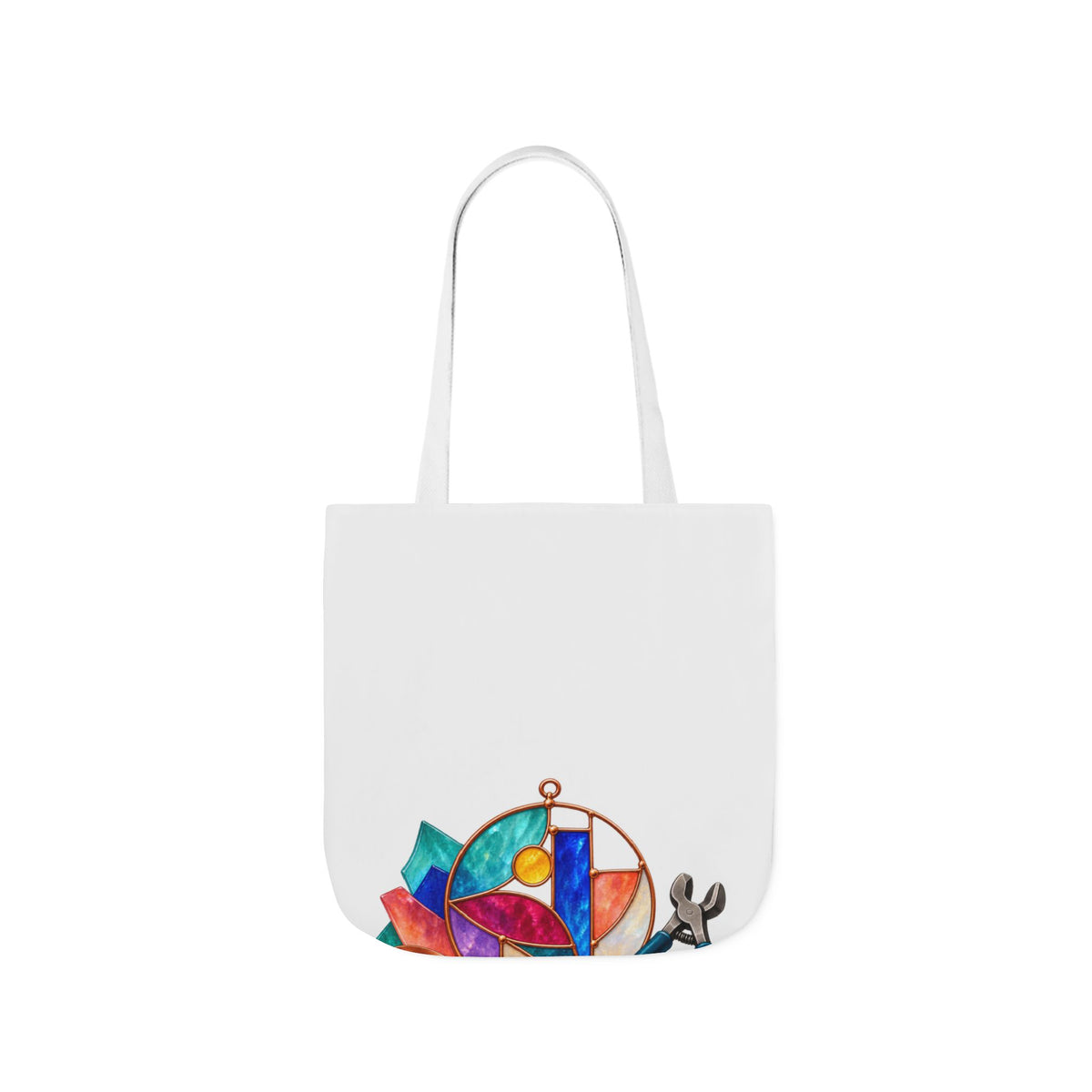 Abstract Stained Glass Suncatcher Workshop Tote Bag