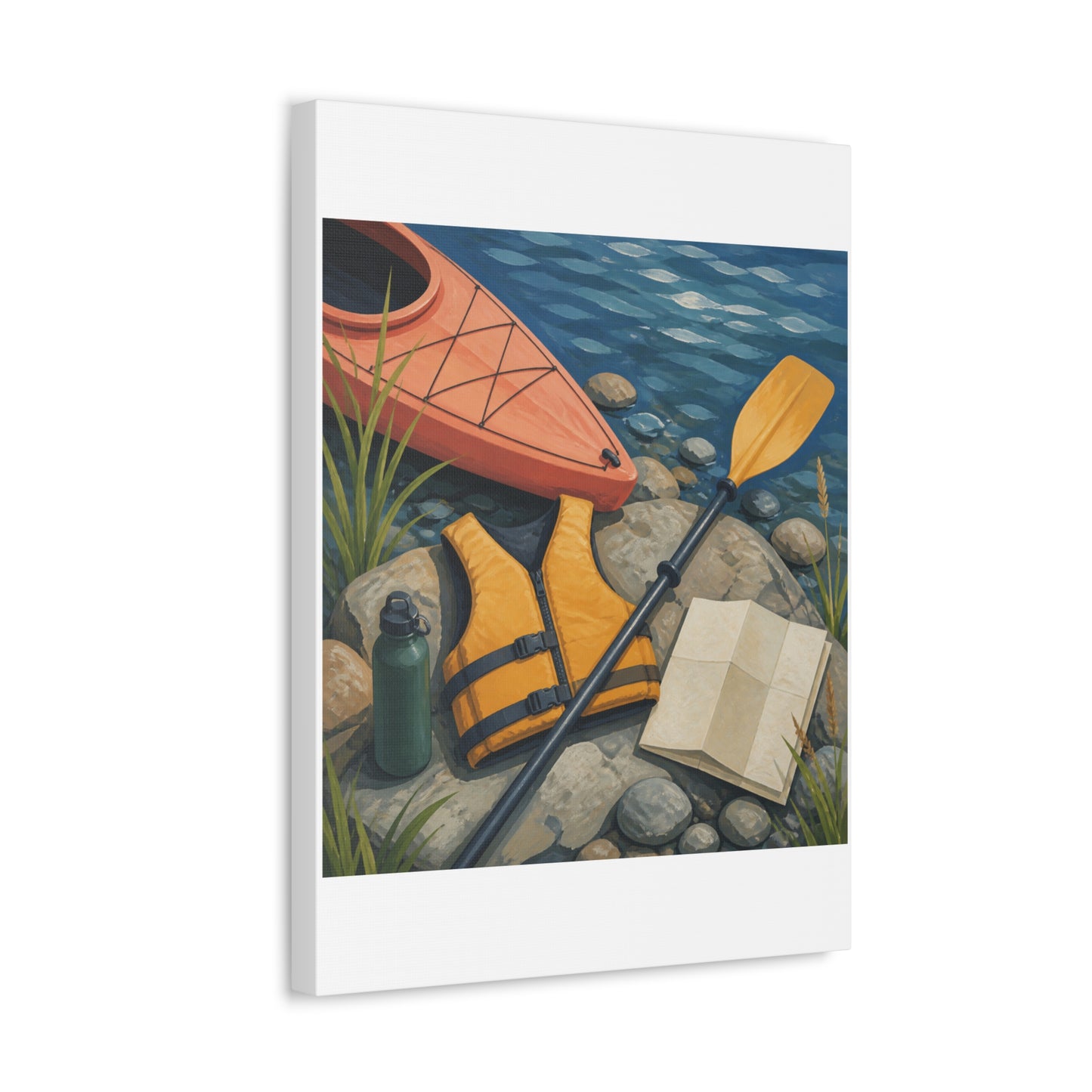 Calm Kayaking Adventure Art Canvas Art