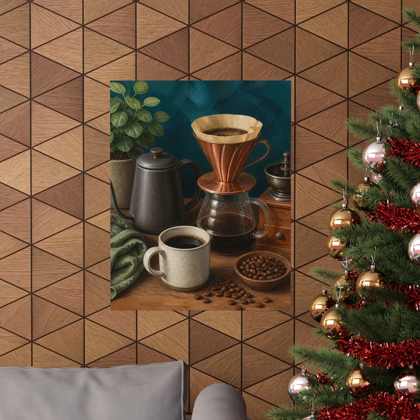 Warm Home Coffee Brewing Art Poster
