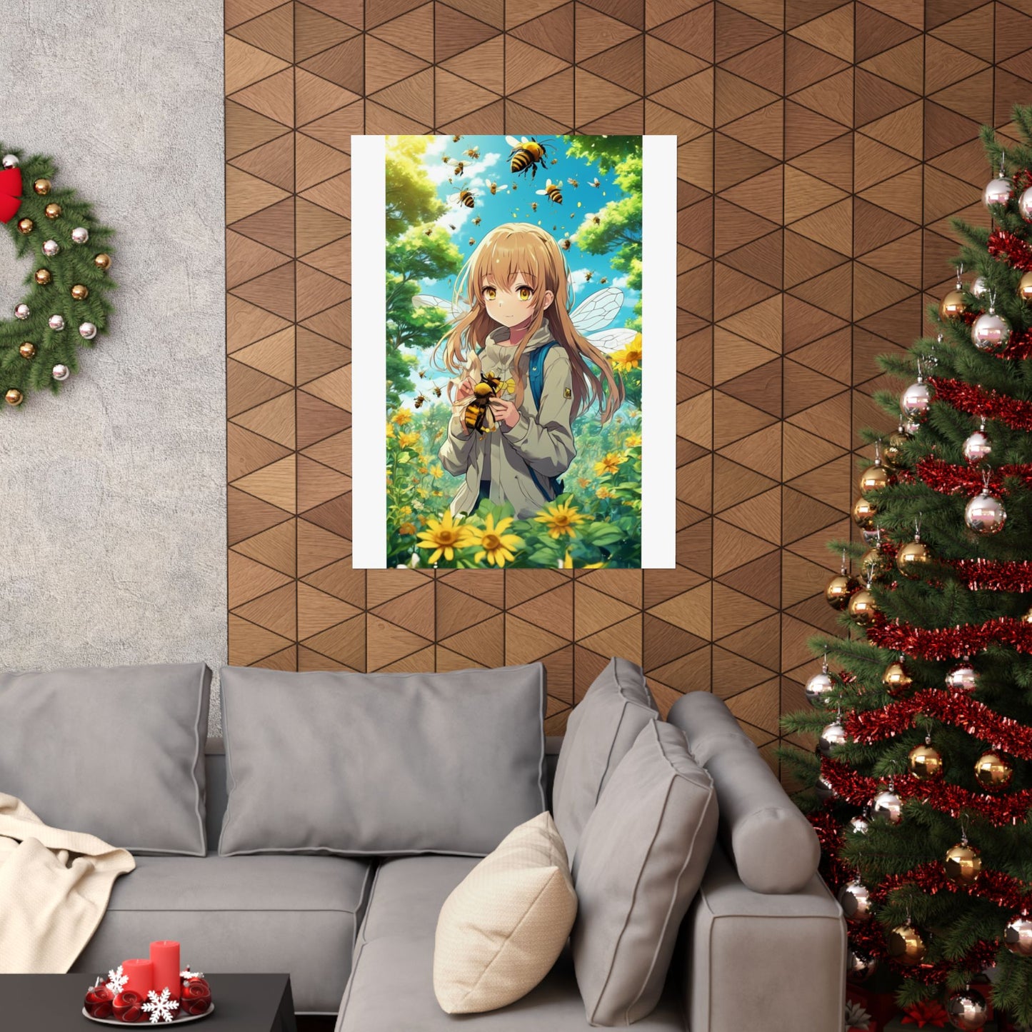 Bee Fairy Garden Anime Nature Art Poster
