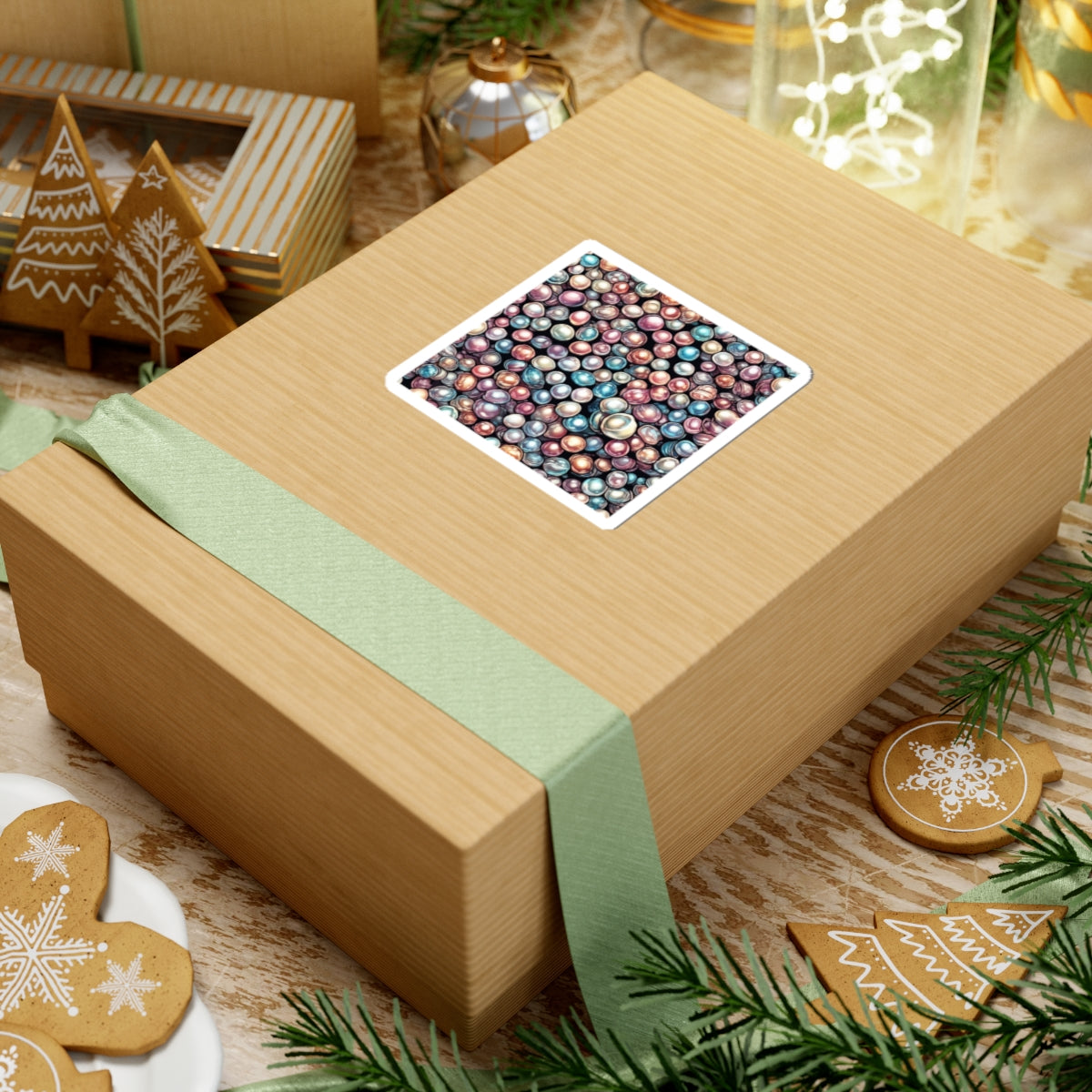Pearl Bubble Pattern Abstract Gift Art Sticker