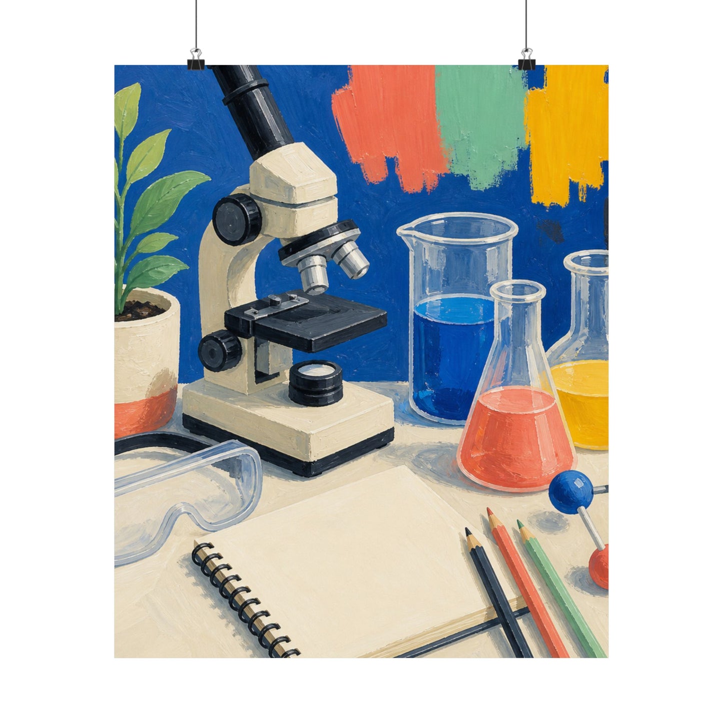 Colorful Science Lab Learning Art Poster