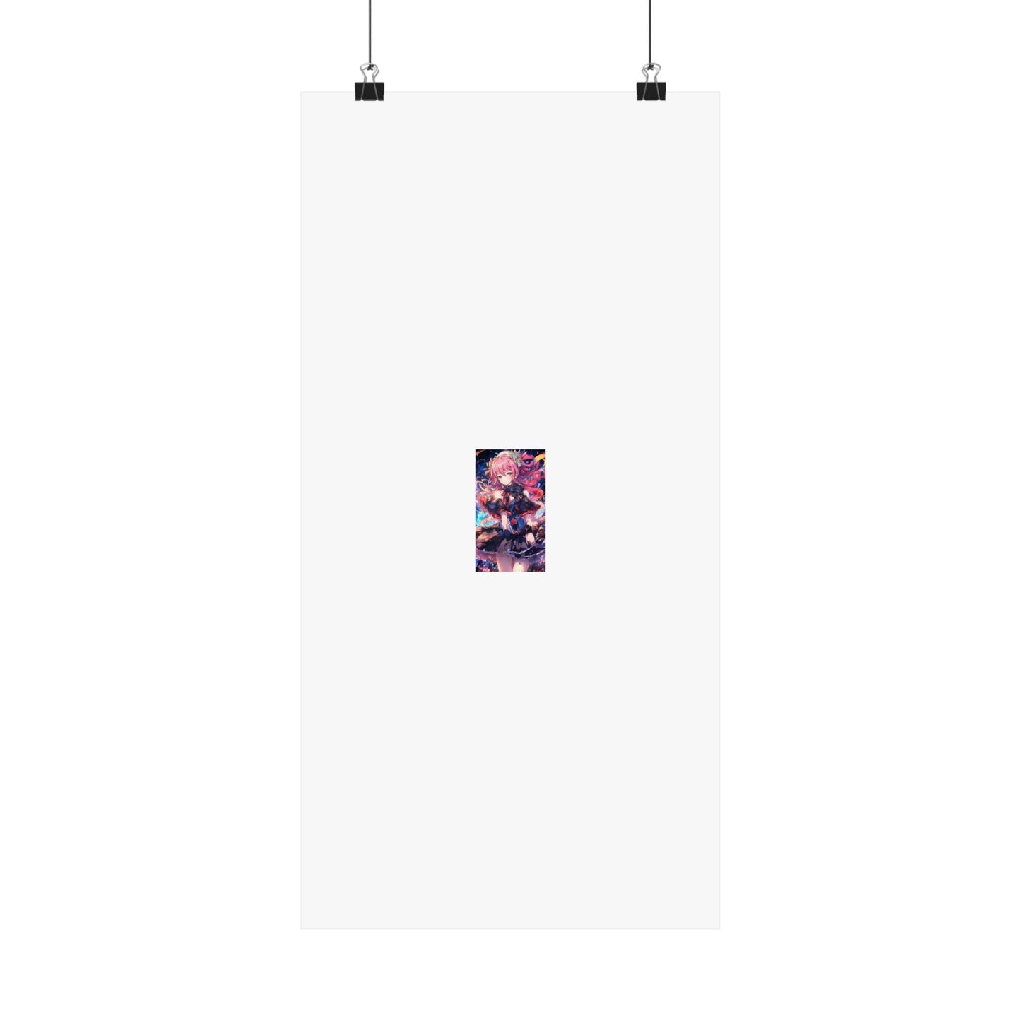 Pink Haired Fantasy Heroine Anime Portrait Poster Art