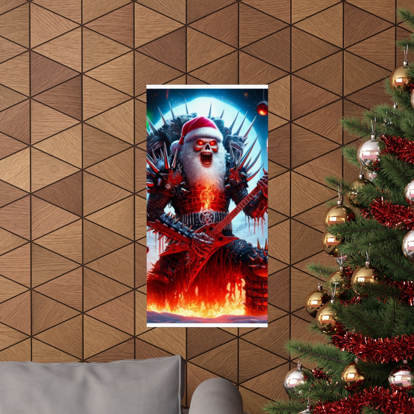 Heavy Metal Santa Holiday Concert Music Room Poster