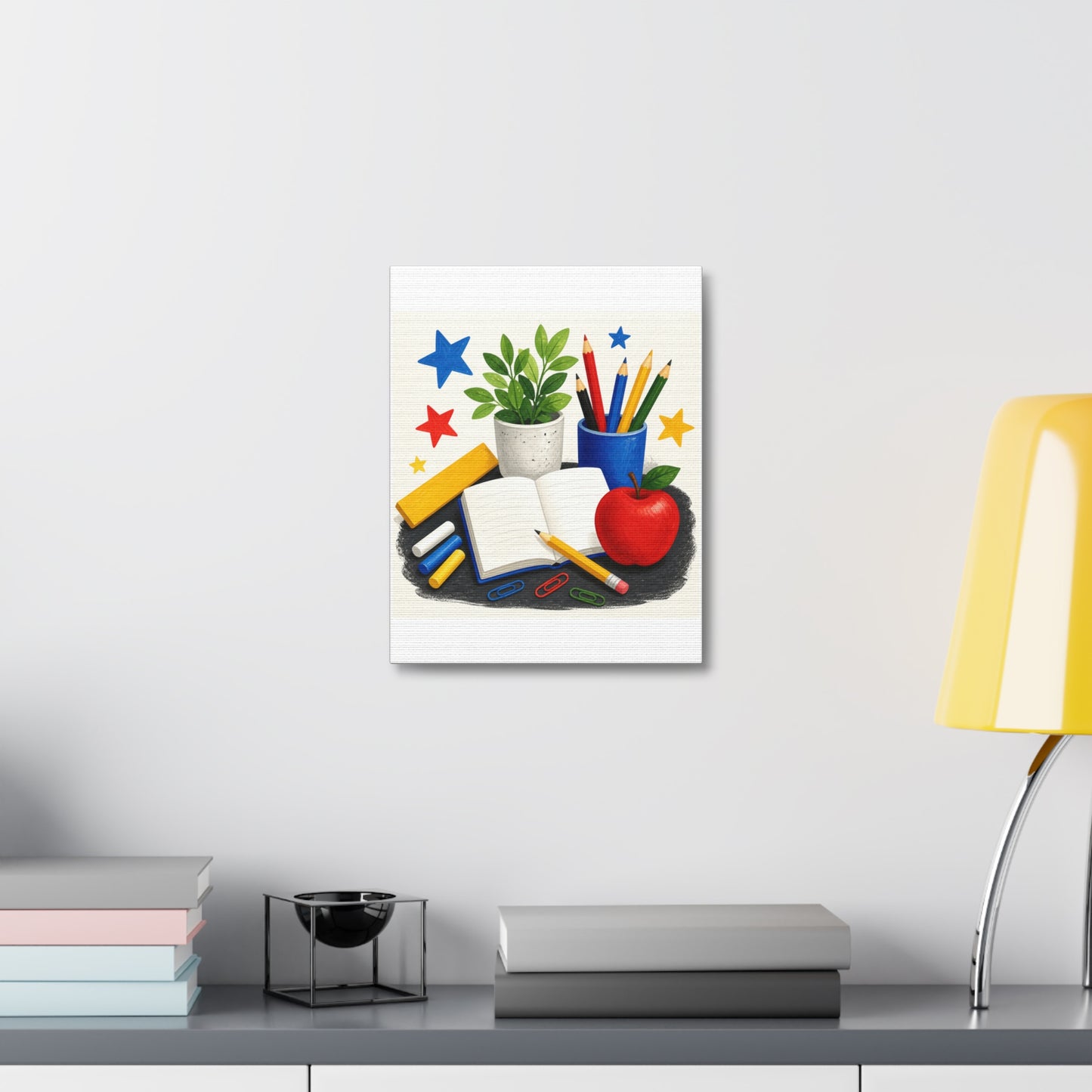 Colorful Classroom Supplies Teacher Appreciation Canvas Art