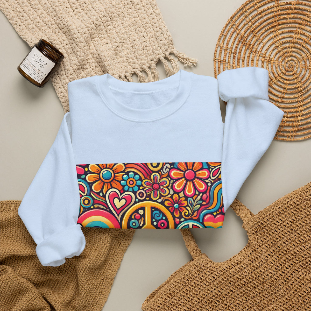 Colorful Peace Floral Pattern Sweatshirt