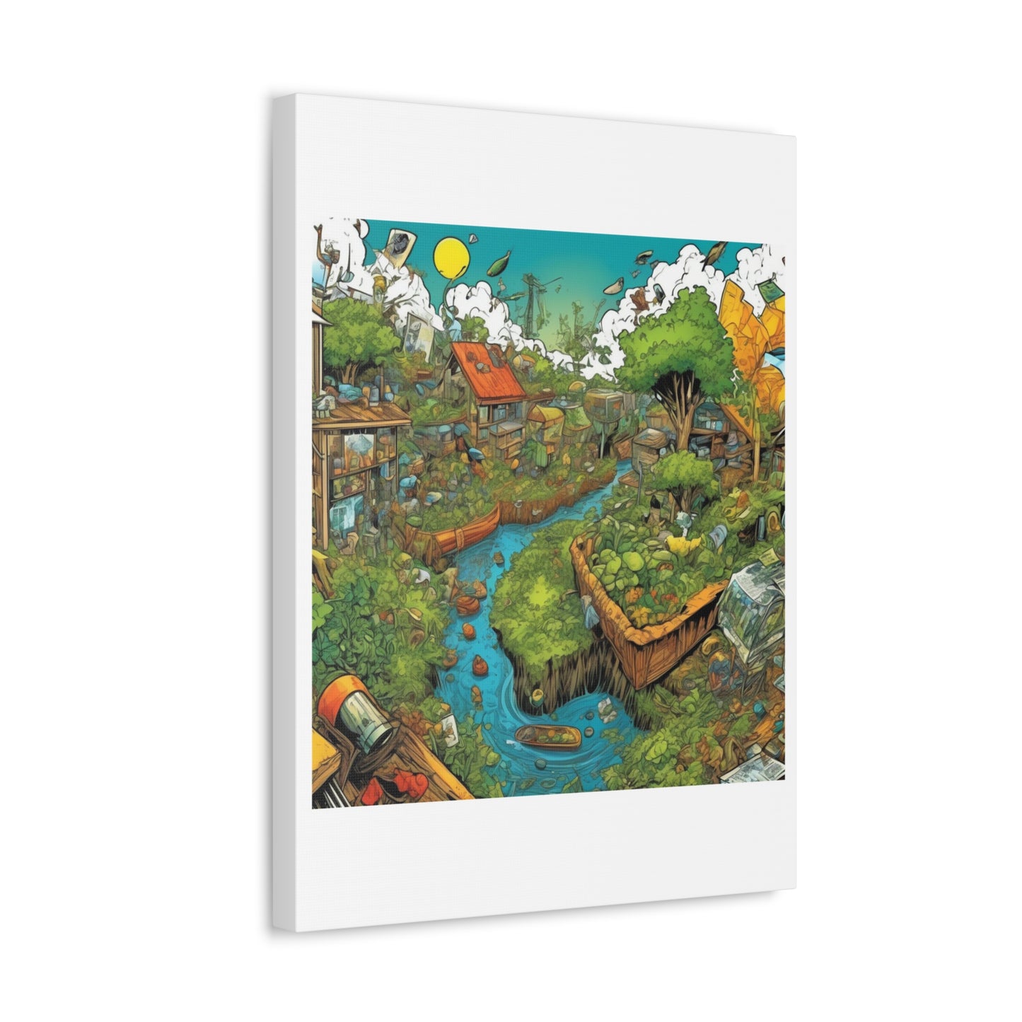 Whimsical Garden Stream Nature Gift Art Canvas