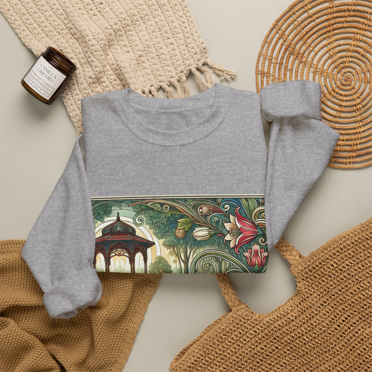 Botanical Gazebo Garden Art Nouveau Sweatshirt
