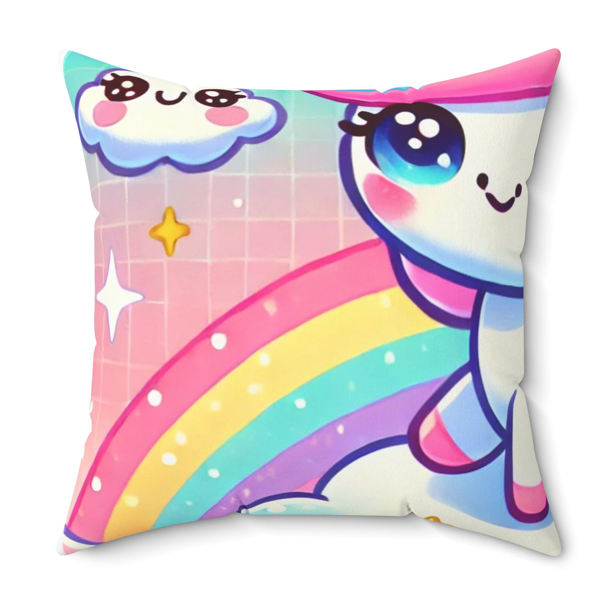 Pastel Rainbow Unicorn Cloud Kawaii Decorative Pillow