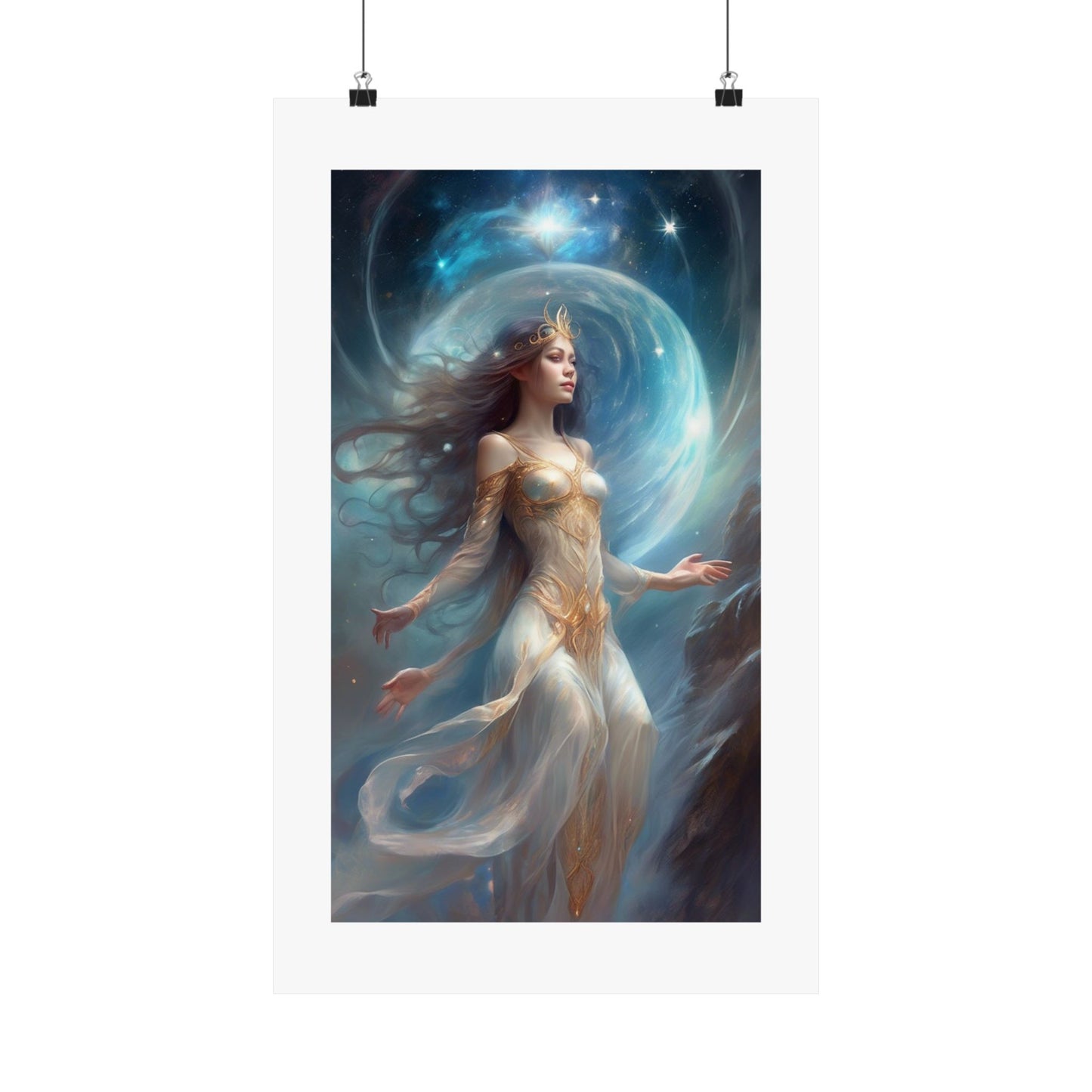 Lunar Celestial Queen Fantasy Portrait Poster