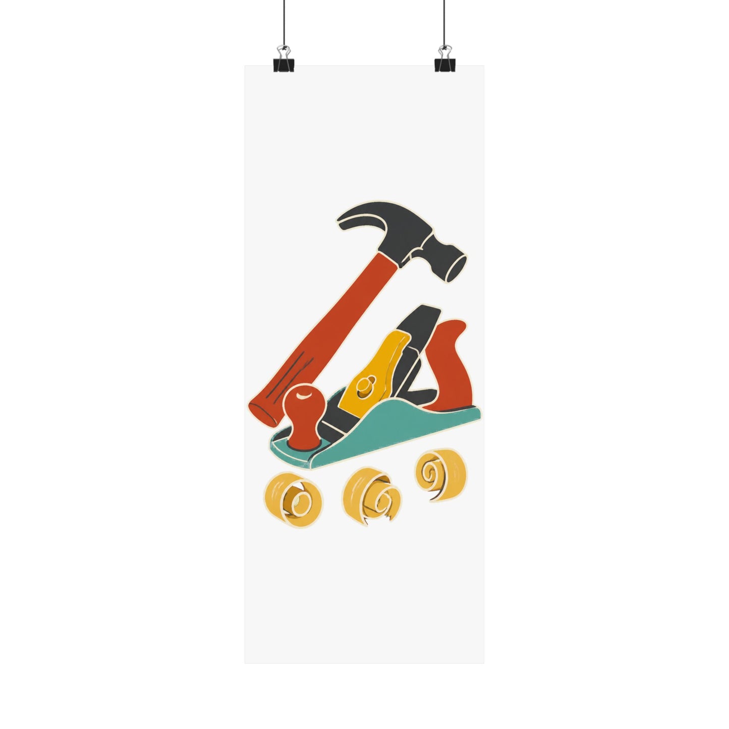 Carpenter Hammer Hand Plane Woodworking Art Poster