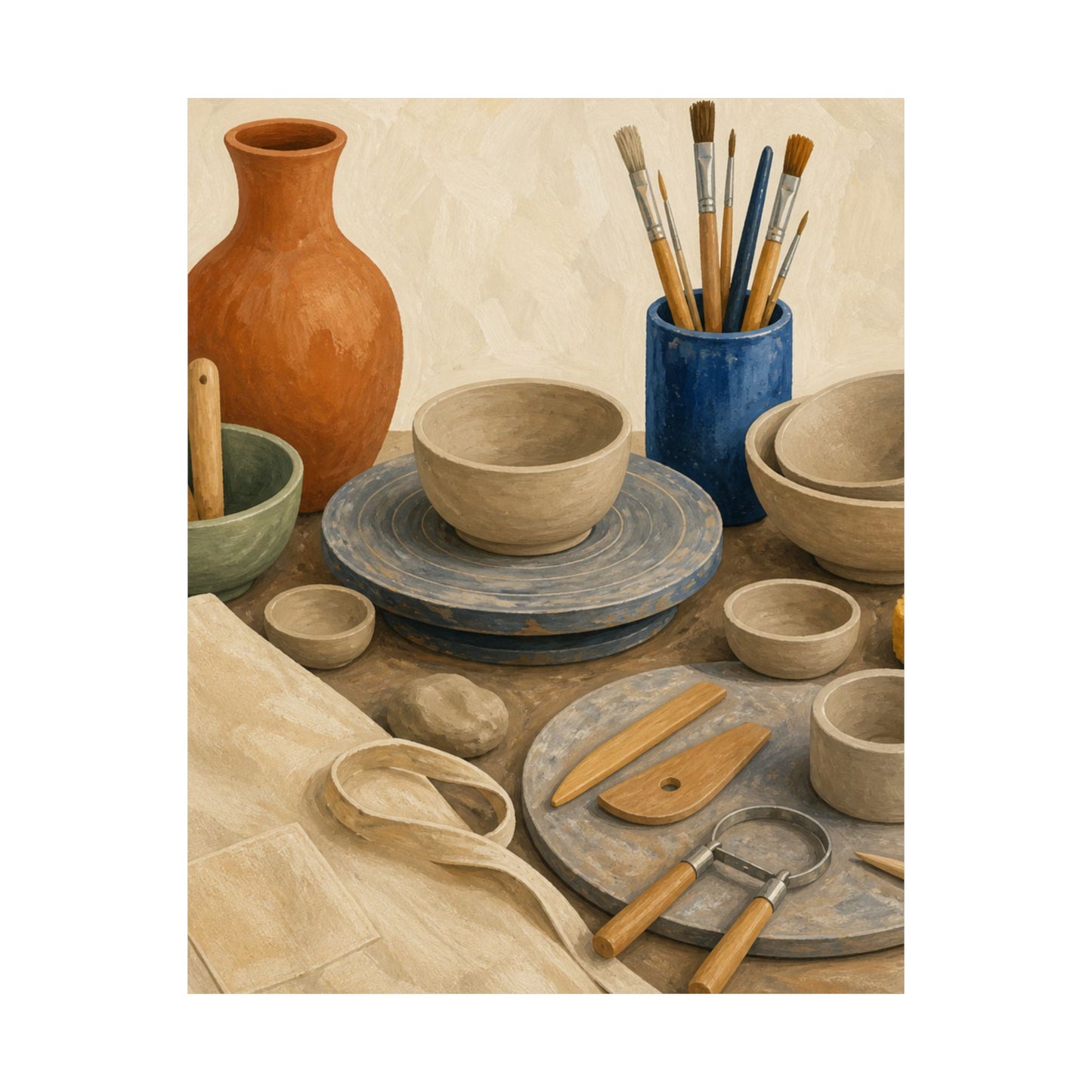 Colorful Pottery Studio Hobby Poster