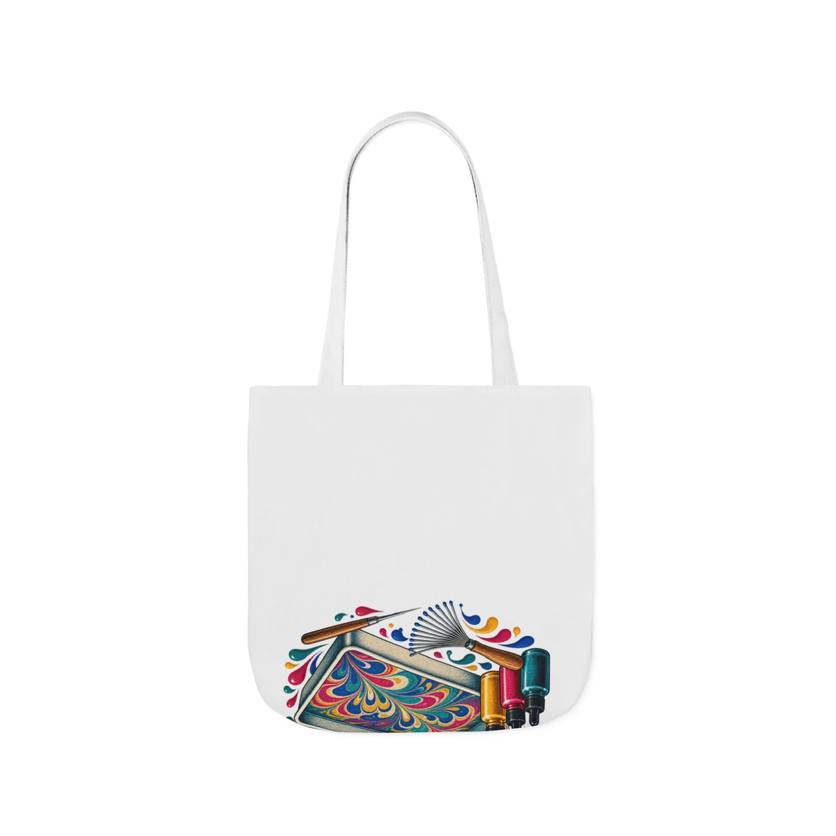 Colorful Paper Marbling Workshop Tote Bag