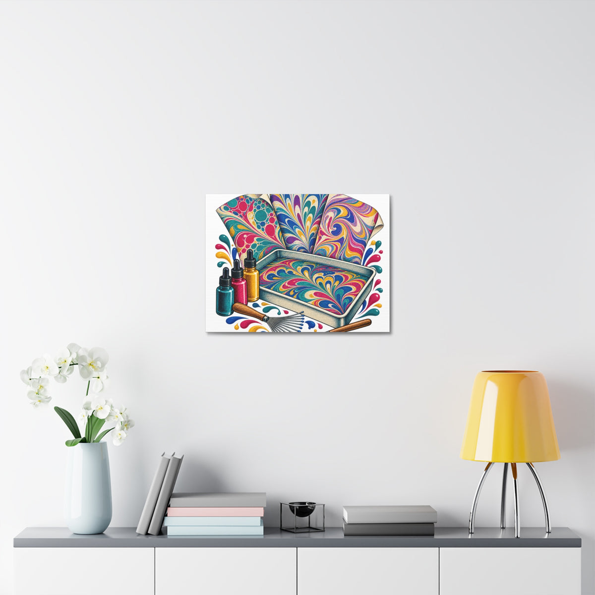 Colorful Paper Marbling Workshop Canvas