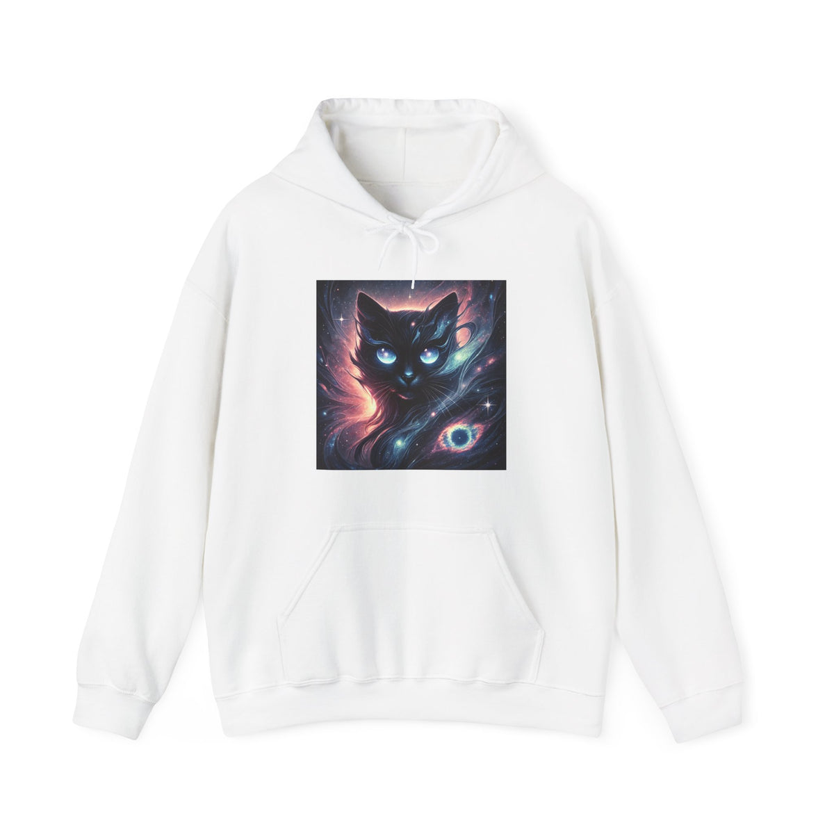 Cosmic Black Cat Galaxy Celestial Hoodie