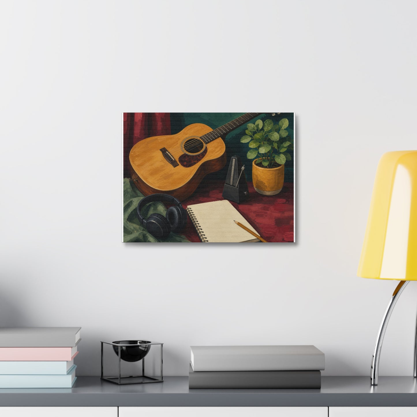 Cozy Acoustic Music Practice Art Canvas Art