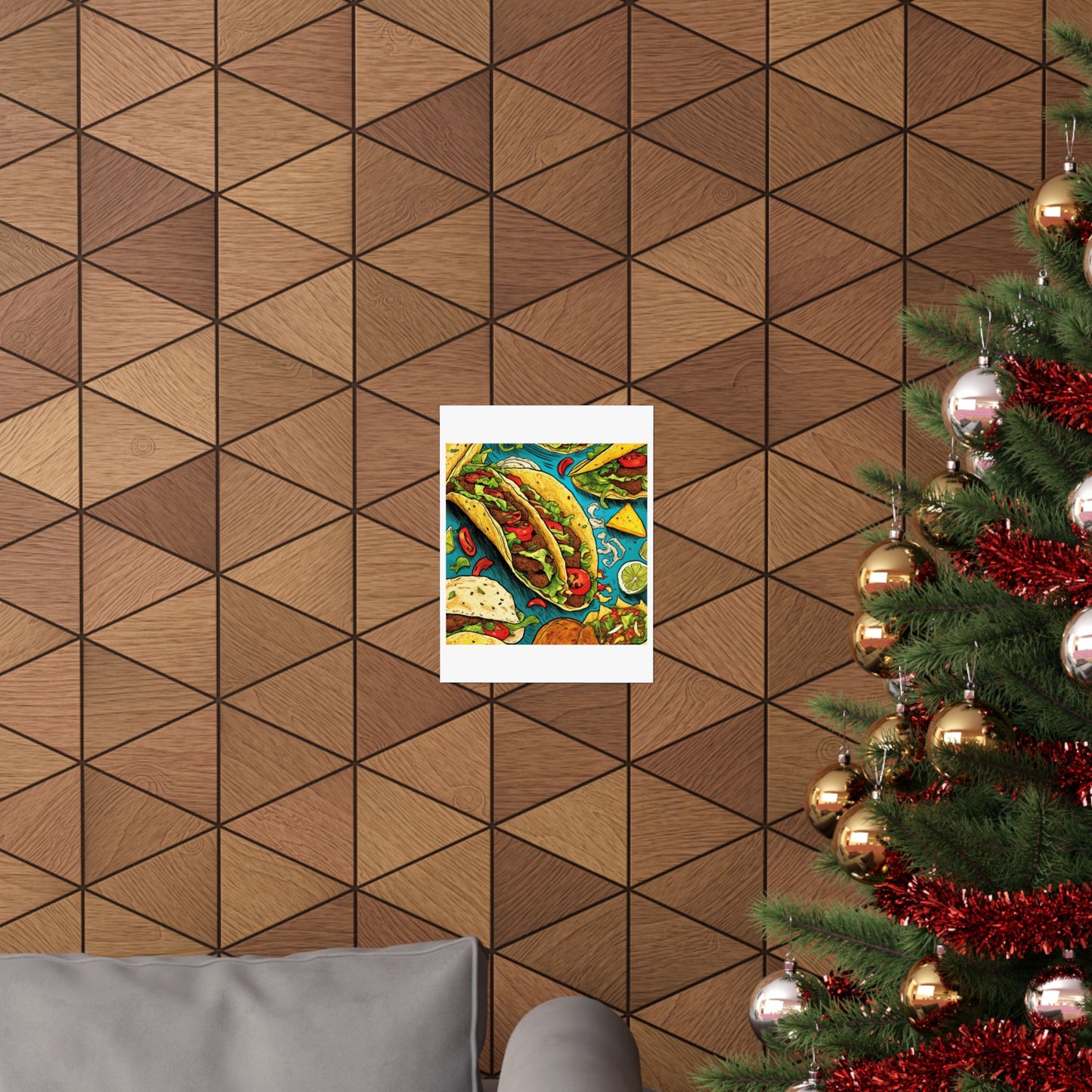 Taco Party Pattern Foodie Gift Art Poster