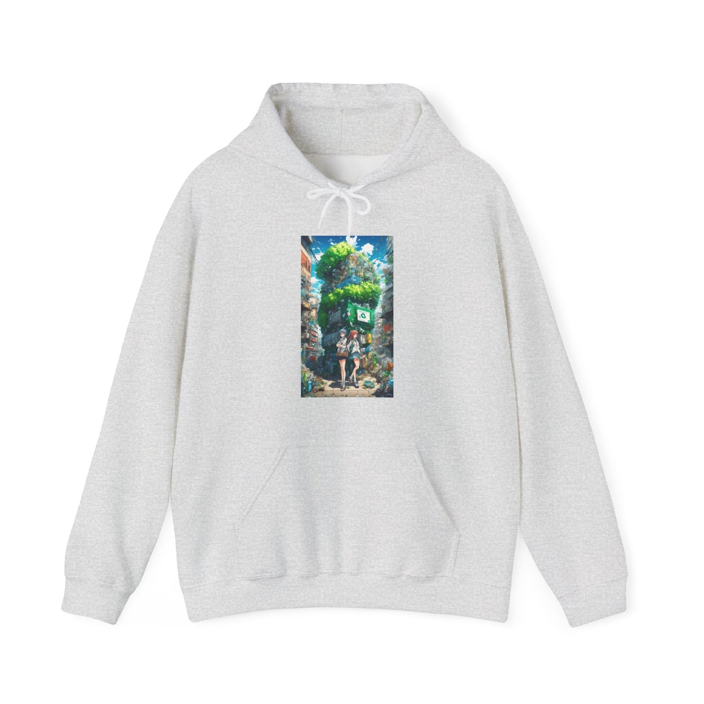 Urban Recycling Anime Friends Eco Graphic Hoodie