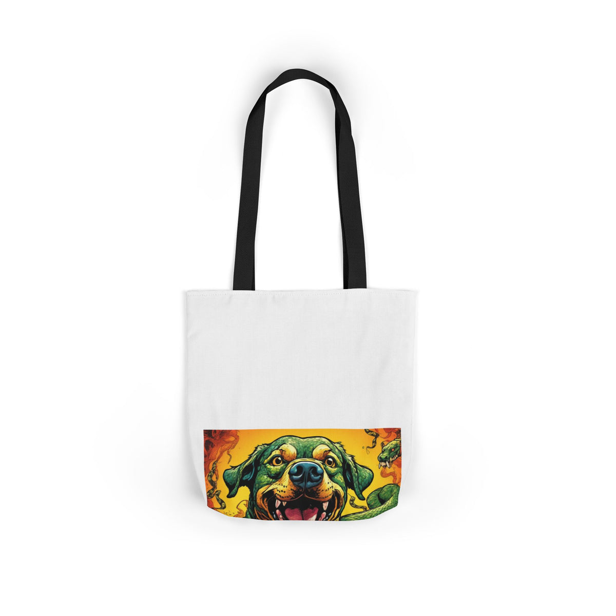 Surreal Serpent Hound Dark Fantasy Canvas Tote Bag