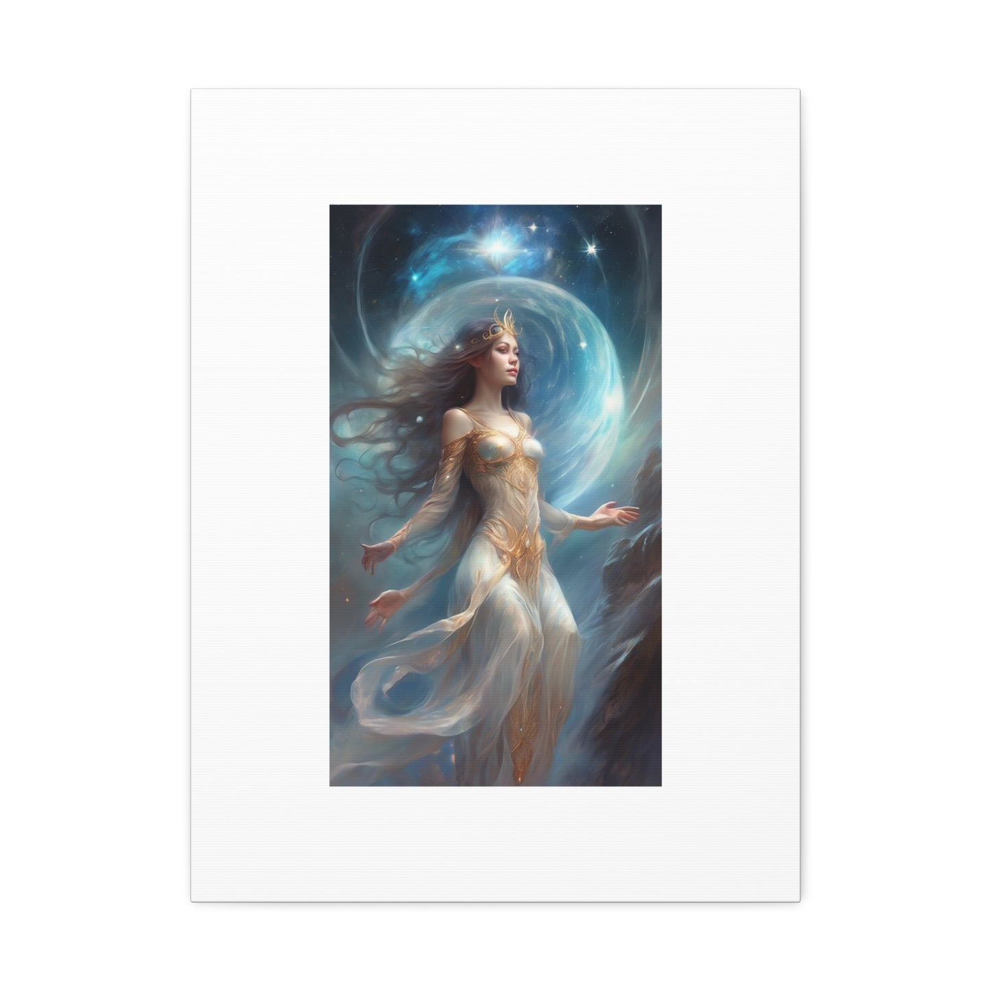 Lunar Celestial Queen Fantasy Portrait Canvas