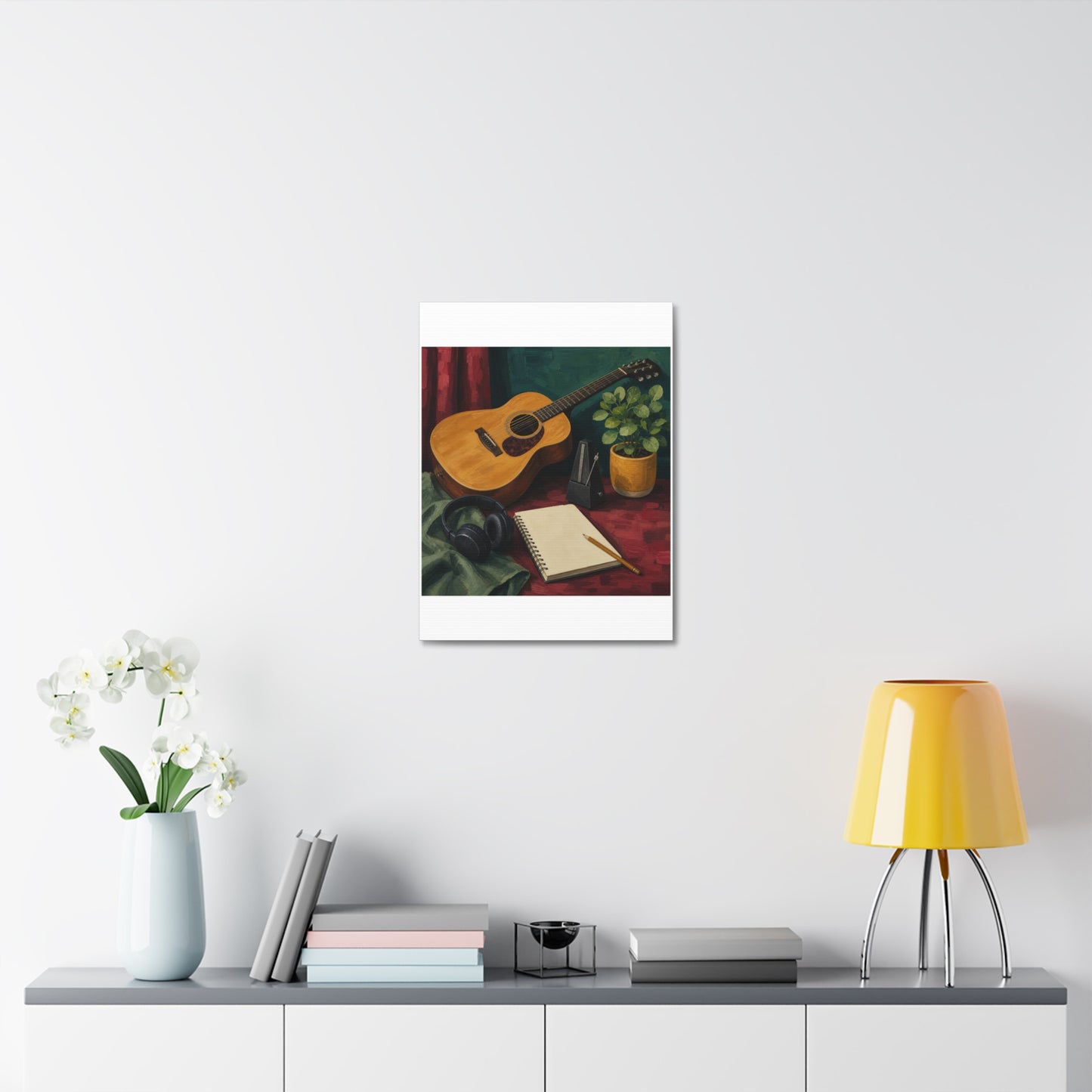 Cozy Acoustic Music Practice Art Canvas Art