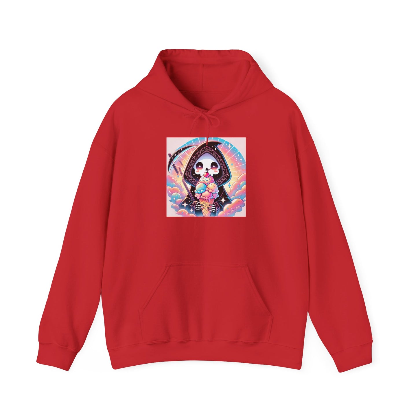 Grim Reaper Kawaii Anime Hoodie - Cute Ice Cream Design - Unisex Comfortable Hooded Sweatshirt - Fun & Stylish Gift Idea!