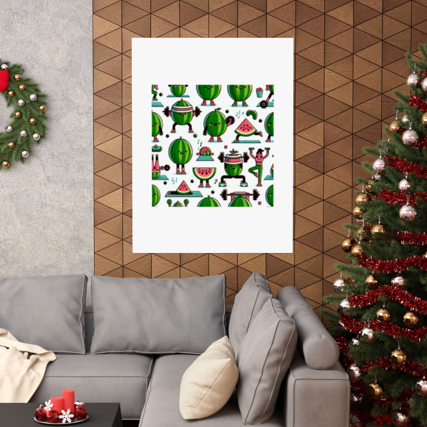 Watermelon Workout Club Cute Food Fitness Wall Art Poster