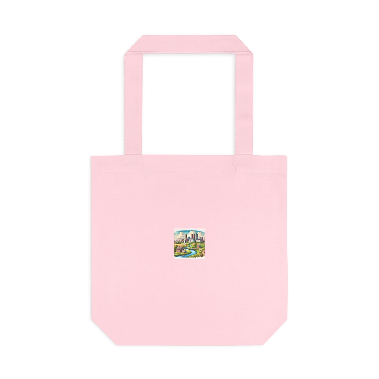 Rural River City Skyline Hometown Landscape Tote Bag