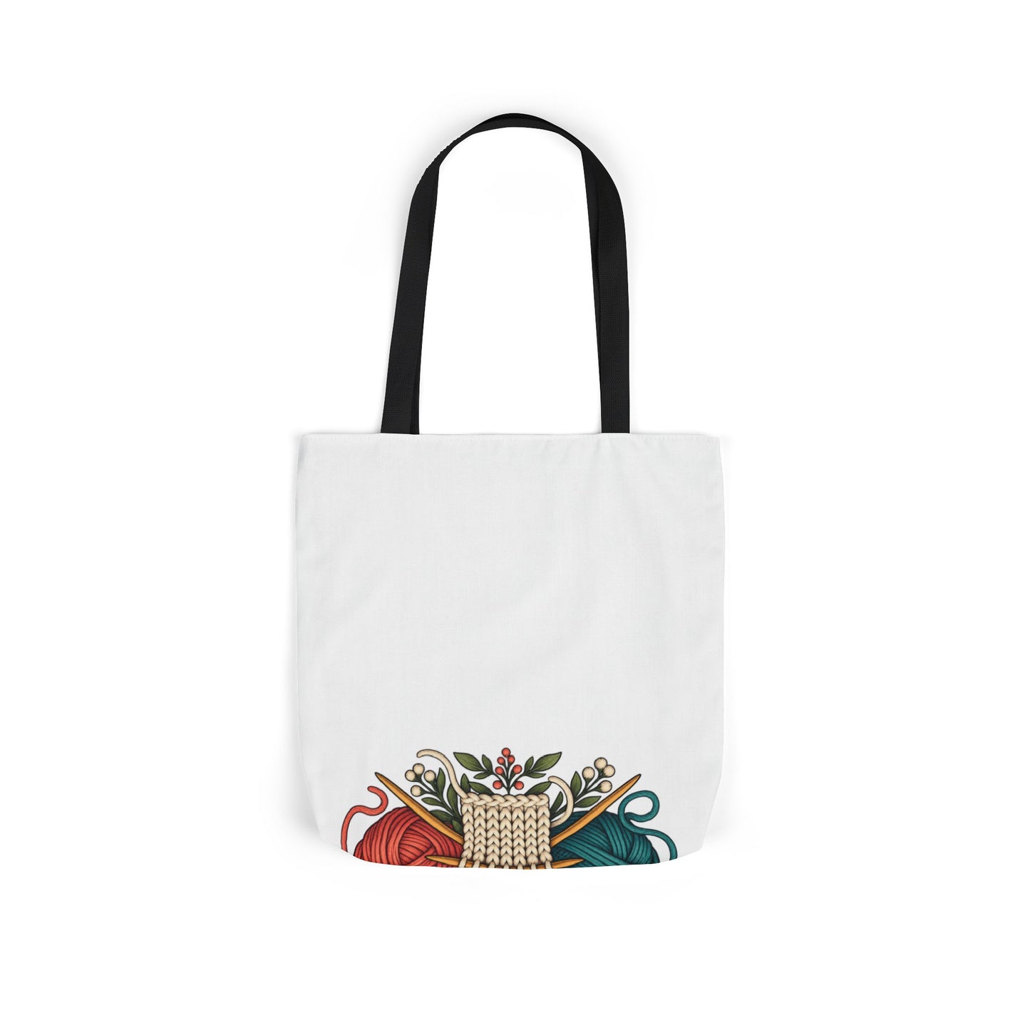 Retro Yarn and Knitting Botanical Art Tote Bag
