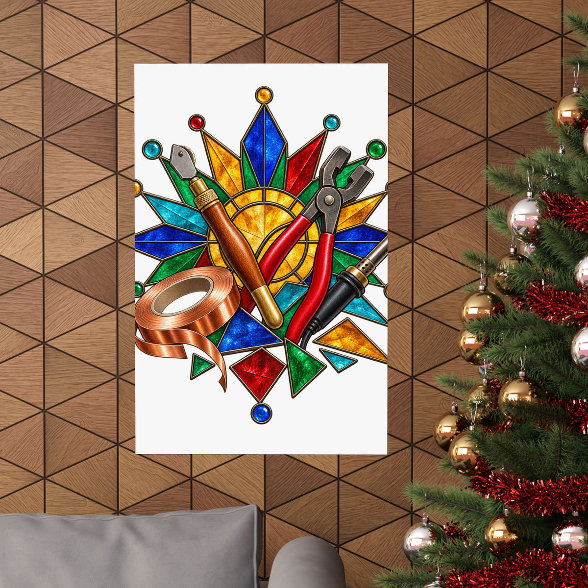 Stained Glass Workshop Tools Poster