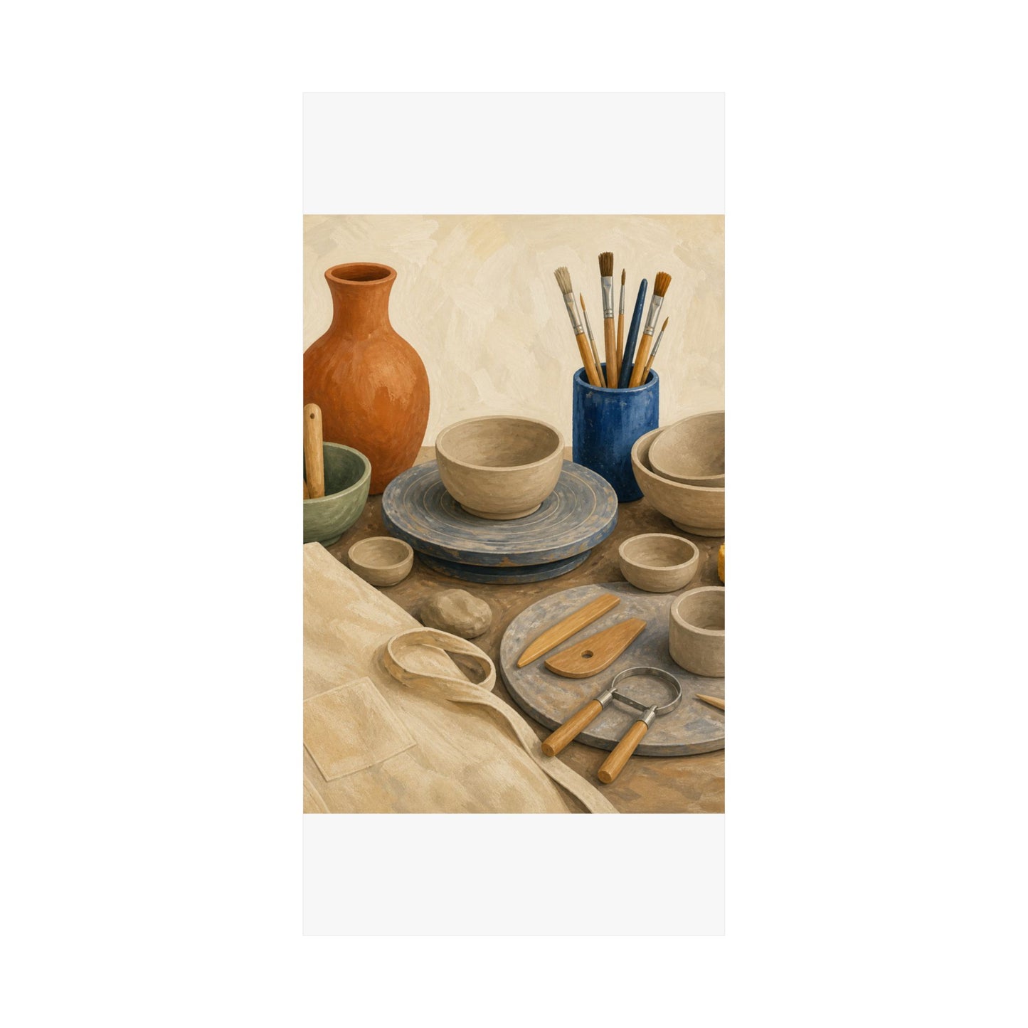 Colorful Pottery Studio Hobby Poster