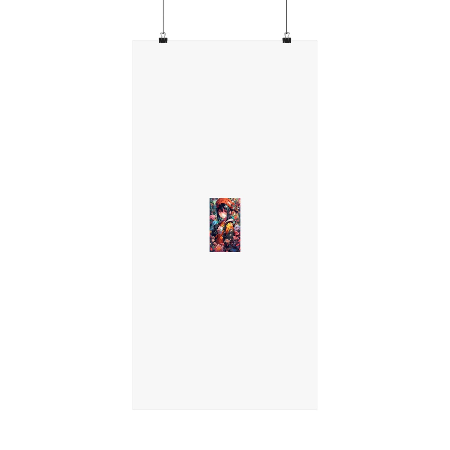 Anime Floral Forest Heroine Portrait Flower Poster Art