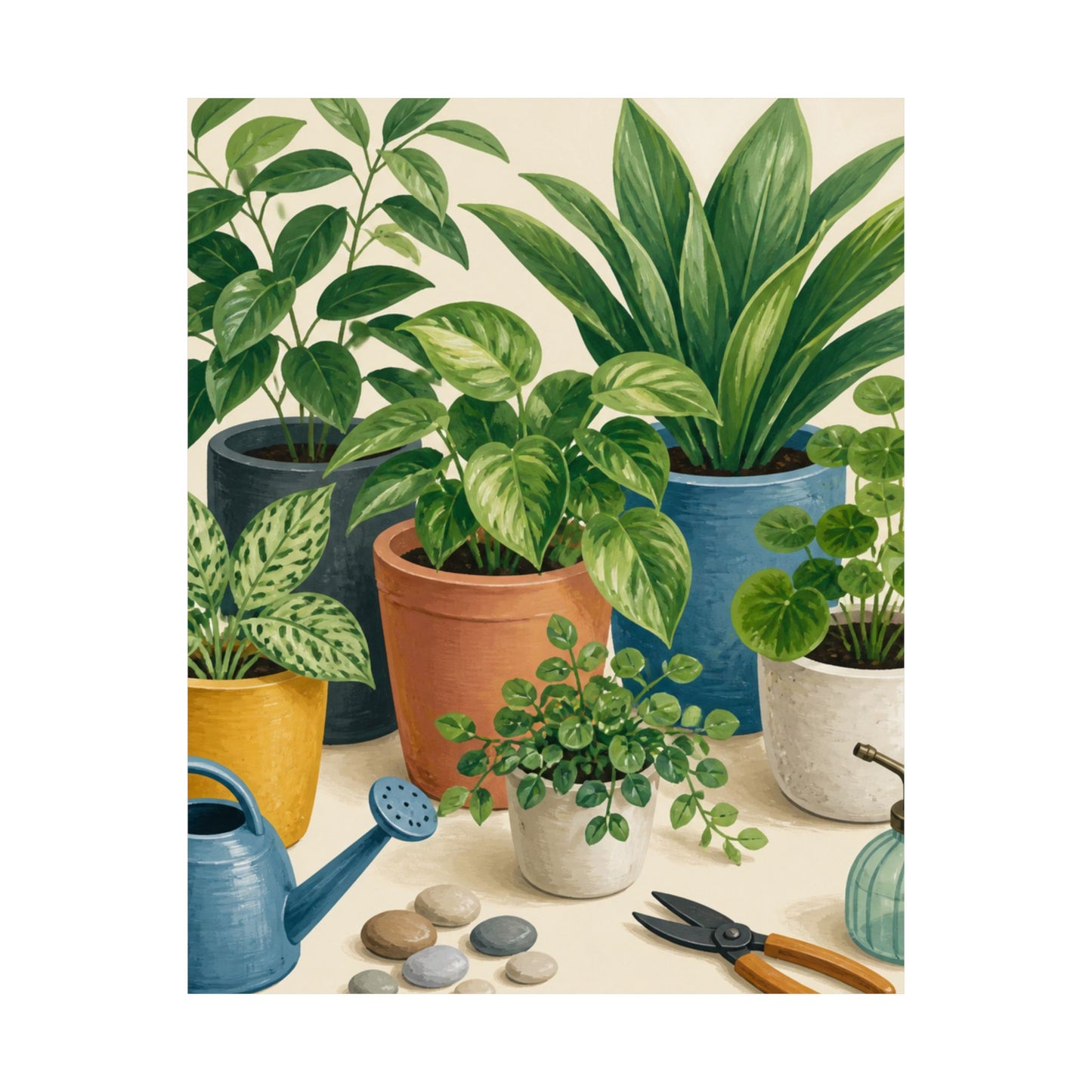 Calm Indoor Houseplant Collection Art Poster