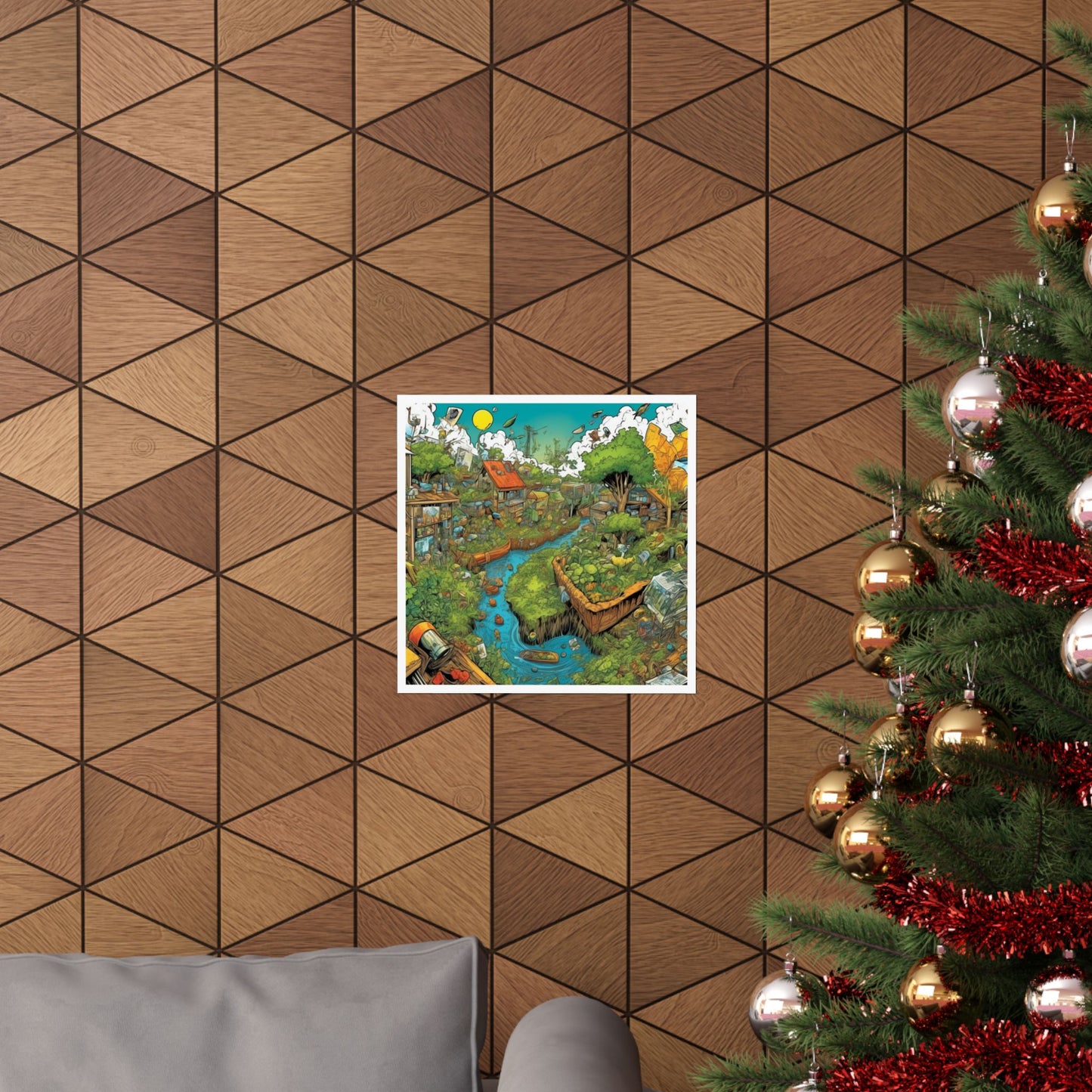 Whimsical Garden Stream Nature Gift Art Poster