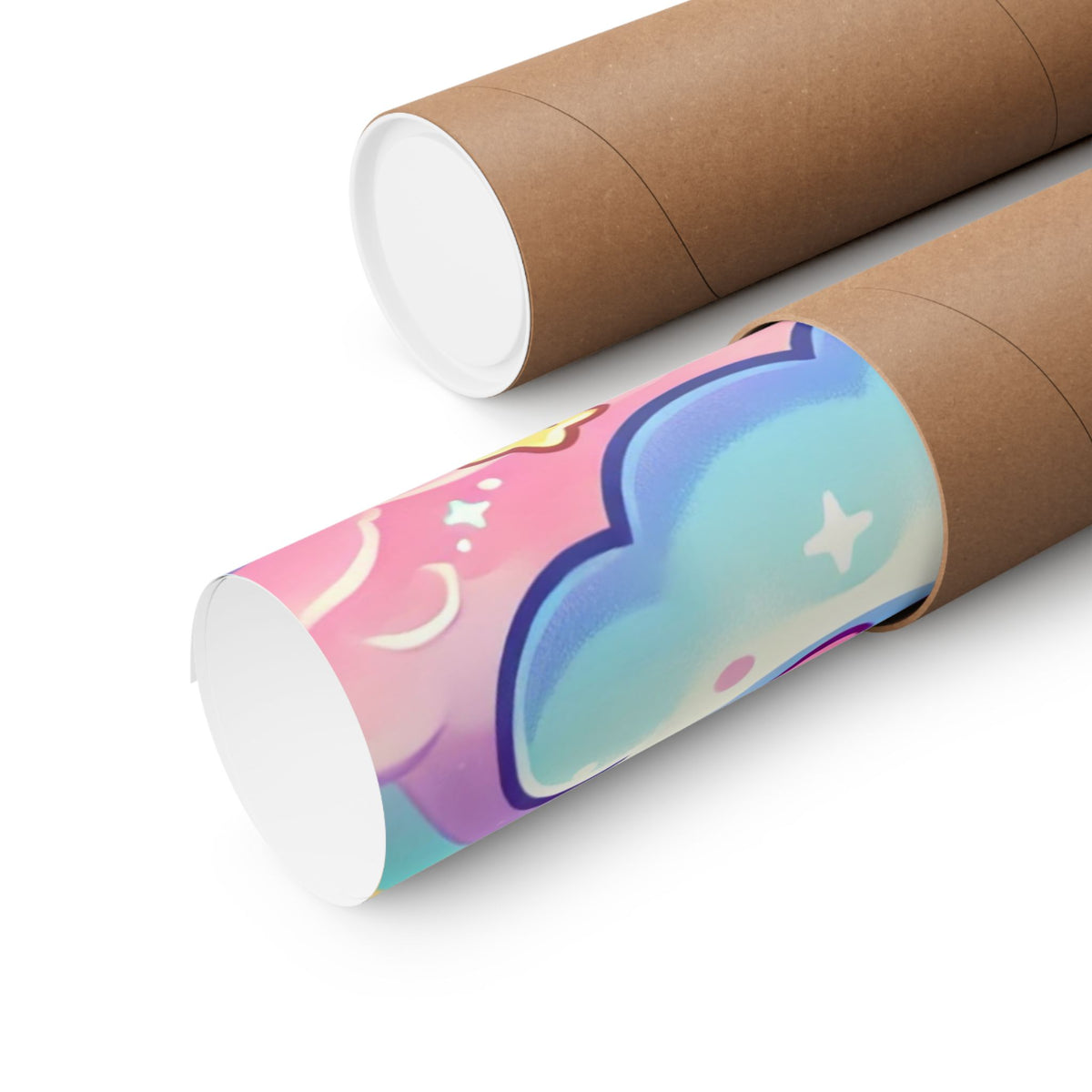 Pastel Rainbow Unicorn Cloud Kawaii Wall Art Poster