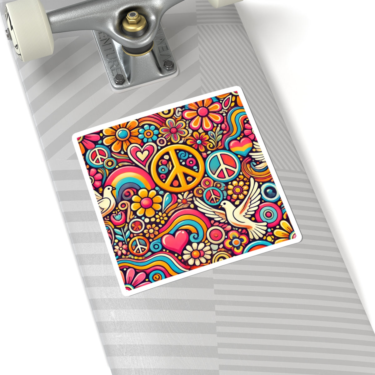 Colorful Peace Floral Pattern Sticker
