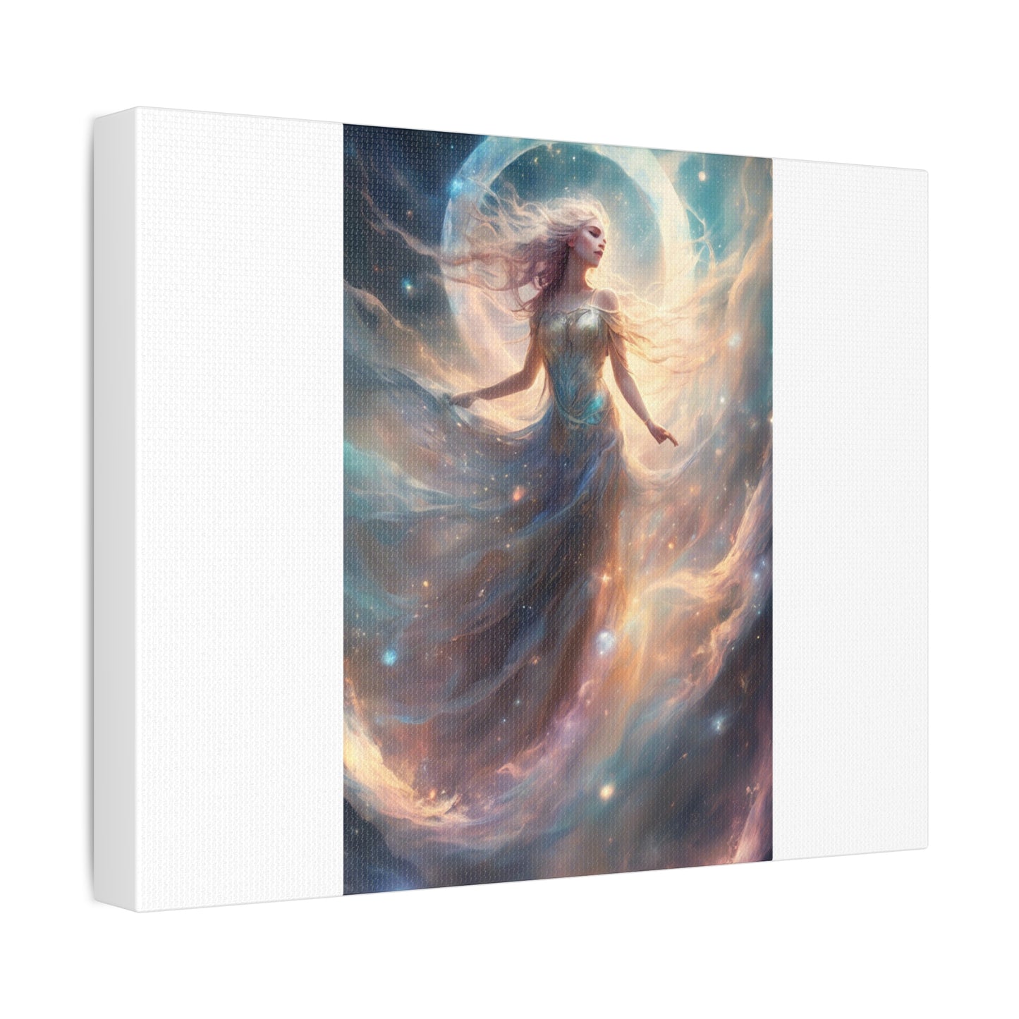 Moonlit Celestial Dancer Fantasy Portrait Canvas