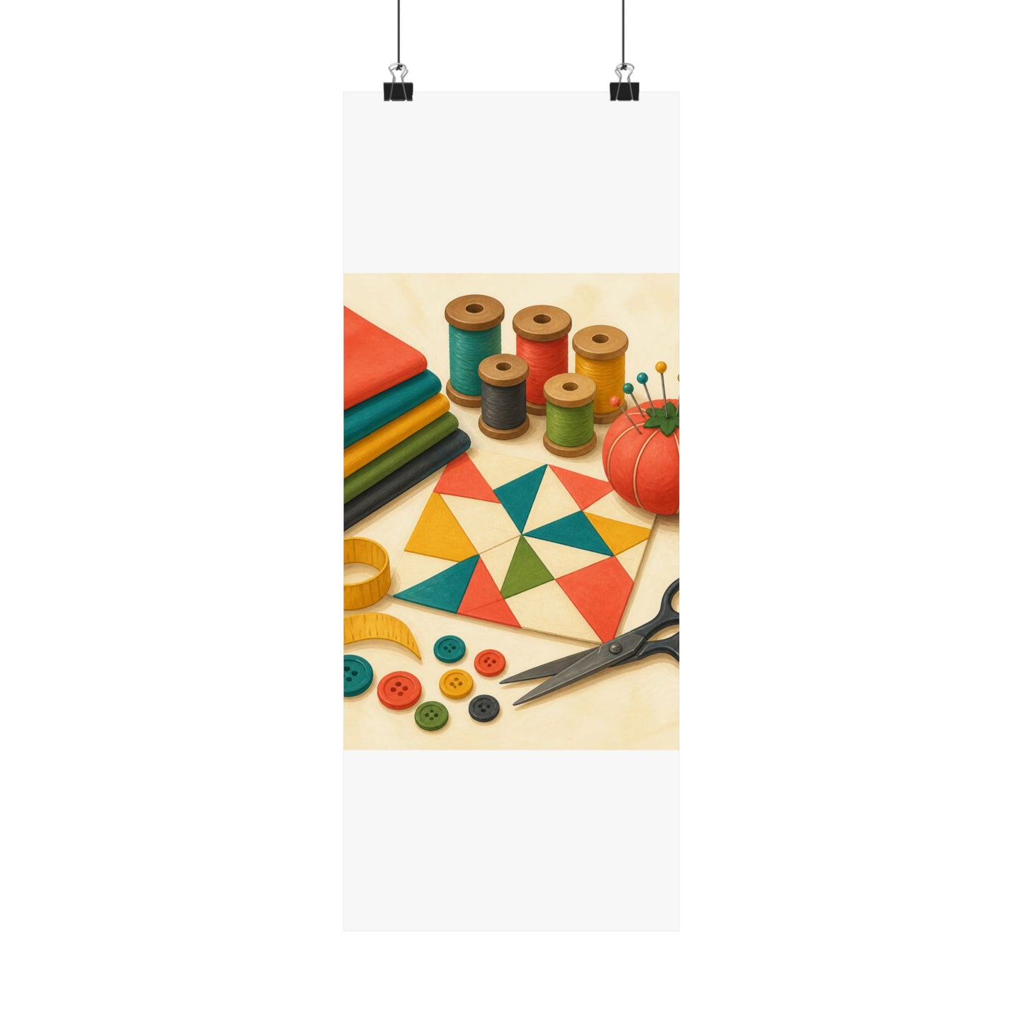 Colorful Sewing and Quilting Hobby Poster