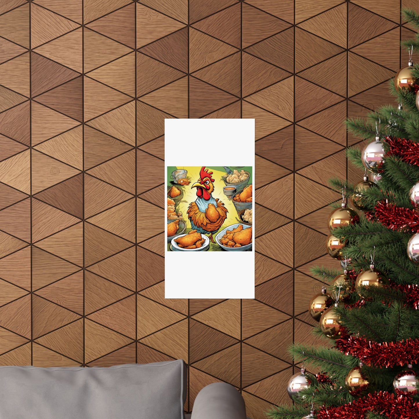 Funny Chicken Fried Food Comfort Food Art Poster