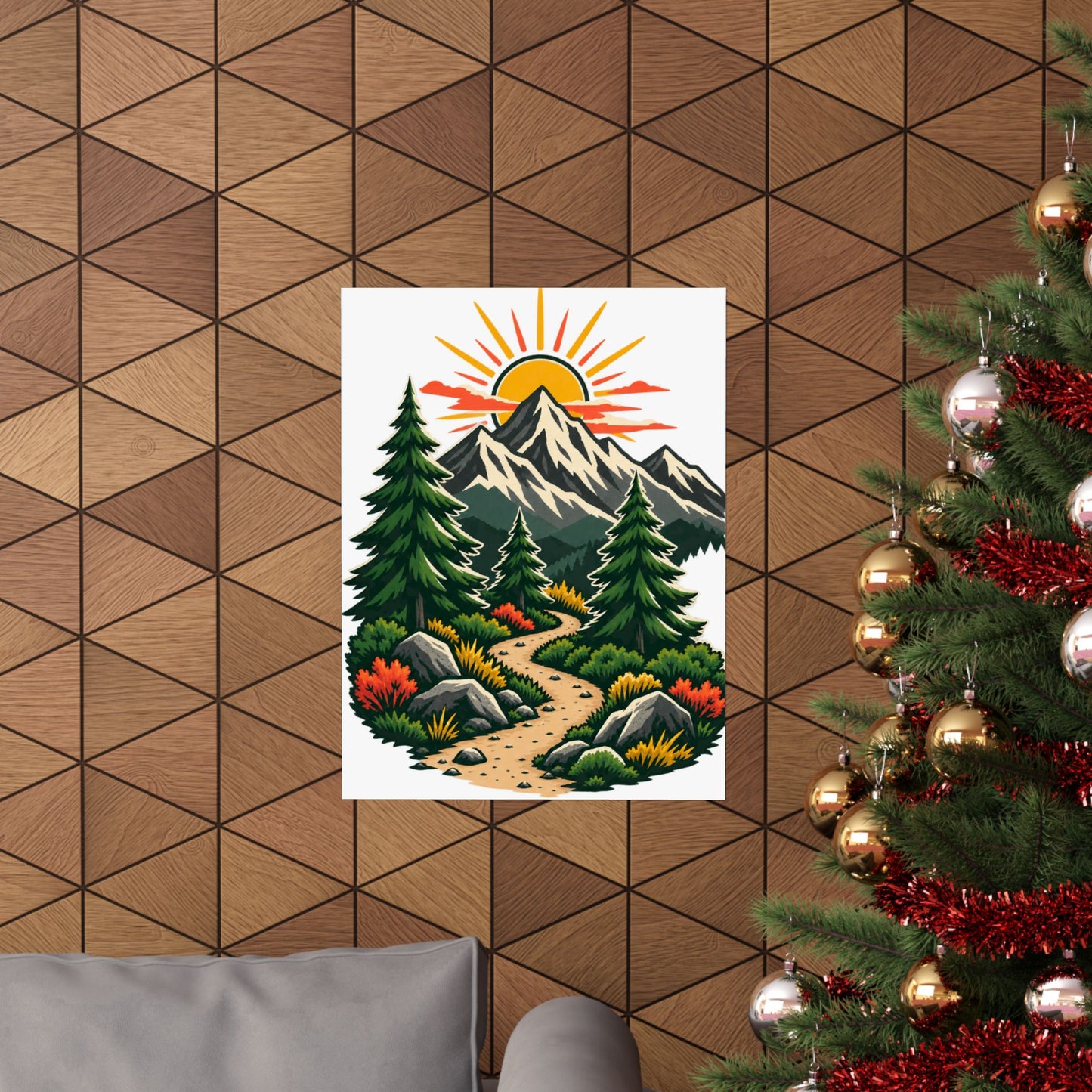 Sunrise Mountain Trail Outdoor Adventure Poster